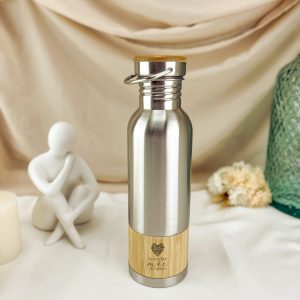 GARRAFA INOX E BAMBU