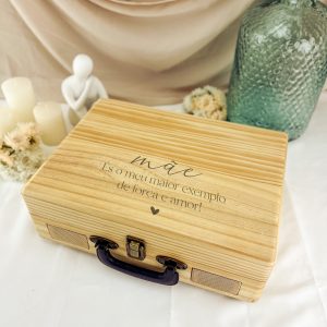 GIRA DISCOS C/ CAIXA EM MADEIRA